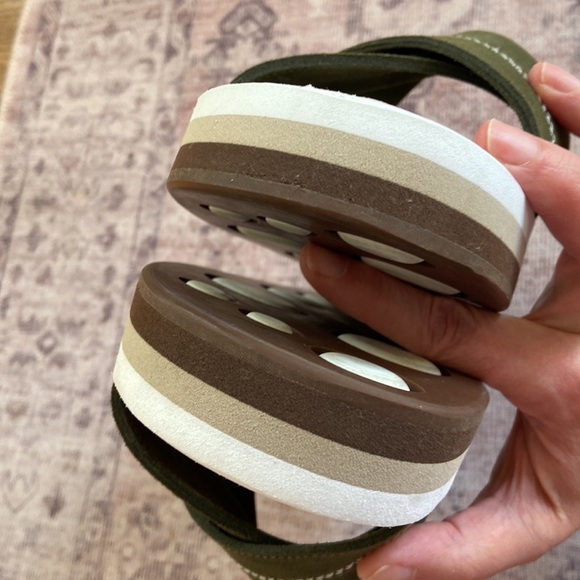 J Crew Suede Nubuck Slides Olive Green Size 9 - Picture 8 of 13